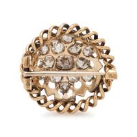 ANTIQUE, YELLOW GOLD AND DIAMOND BROOCH
