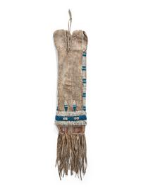 Upper Missouri or Plateau Pony Beaded Hide Tobacco Bag