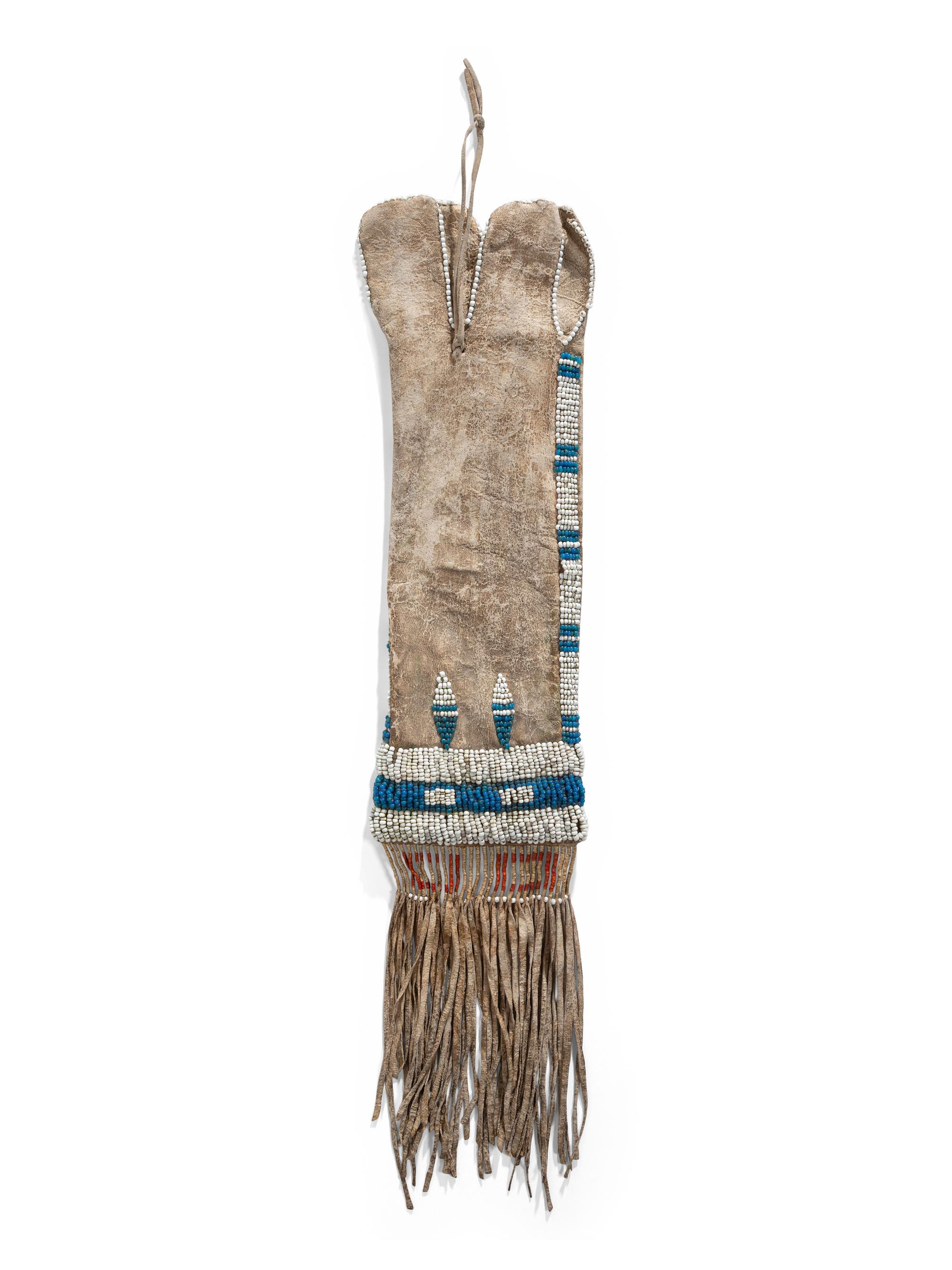 Upper Missouri or Plateau Pony Beaded Hide Tobacco Bag