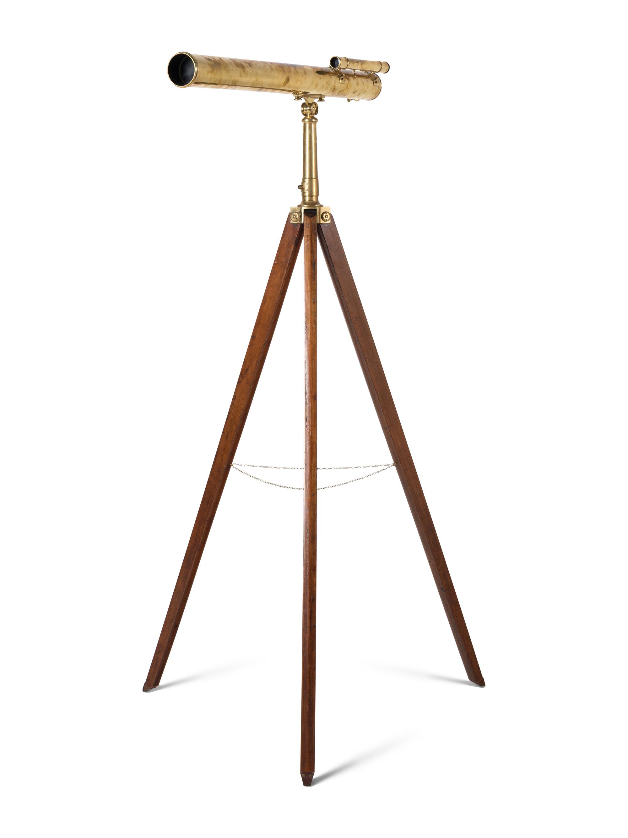 An English Brass Three-Inch Refracting Telescope and Stand