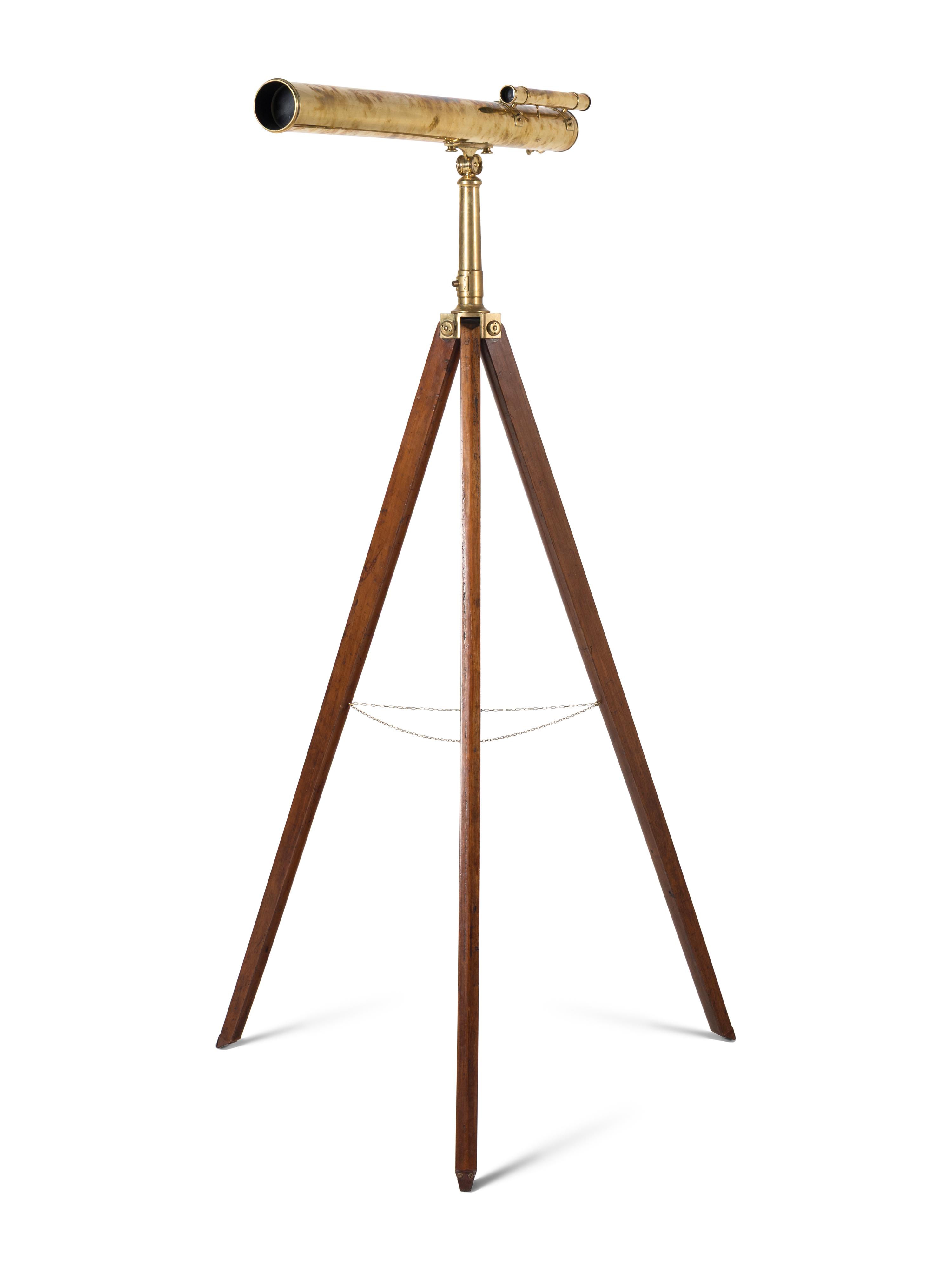 An English Brass Three-Inch Refracting Telescope and Stand