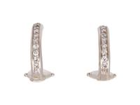 A Pair of White Gold and Diamond Earclips,