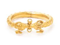 A High Karat Gold Ram's Head Bangle Bracelet,