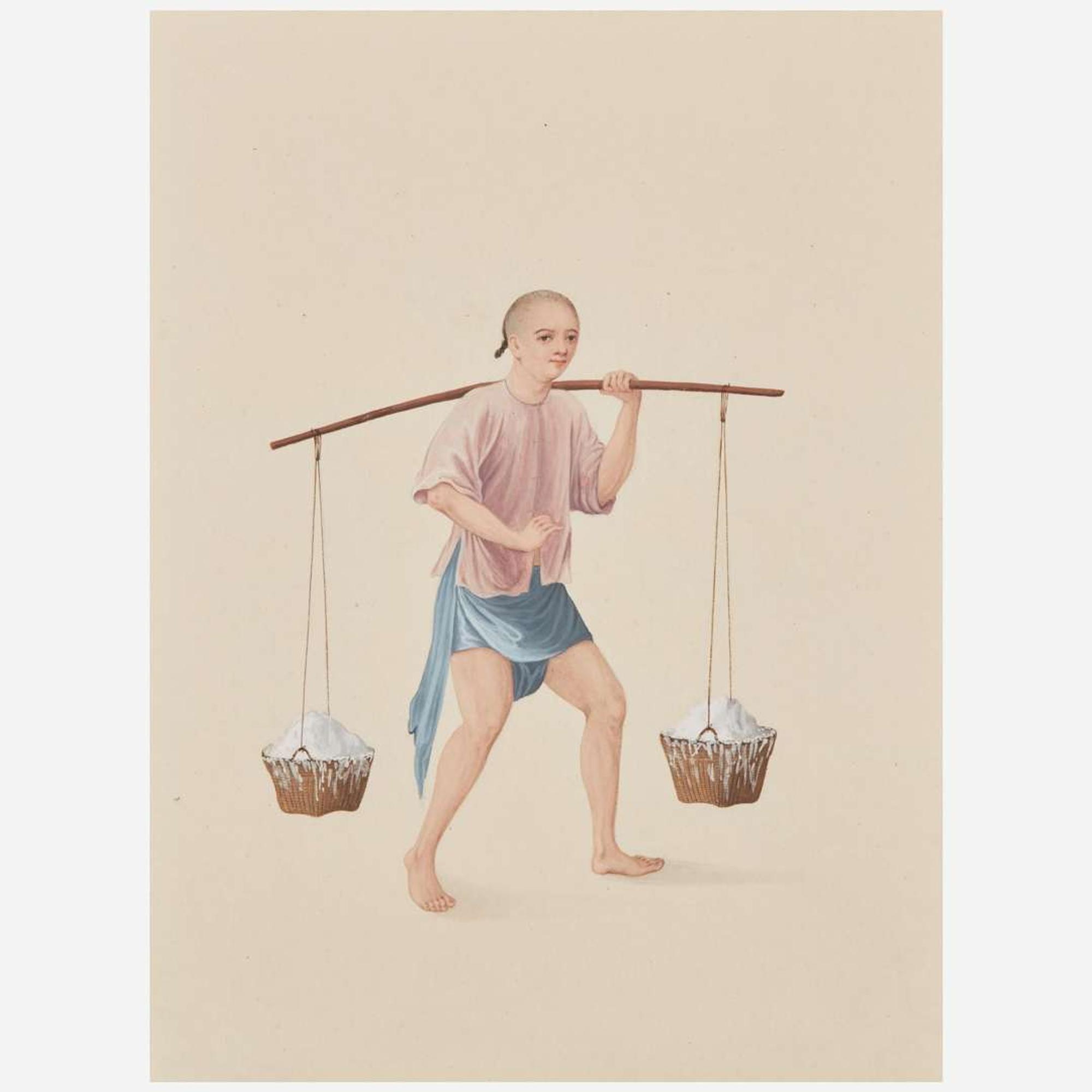 Chinese School 19th century Group of Thirteen Works Depicting Chinese Occupations