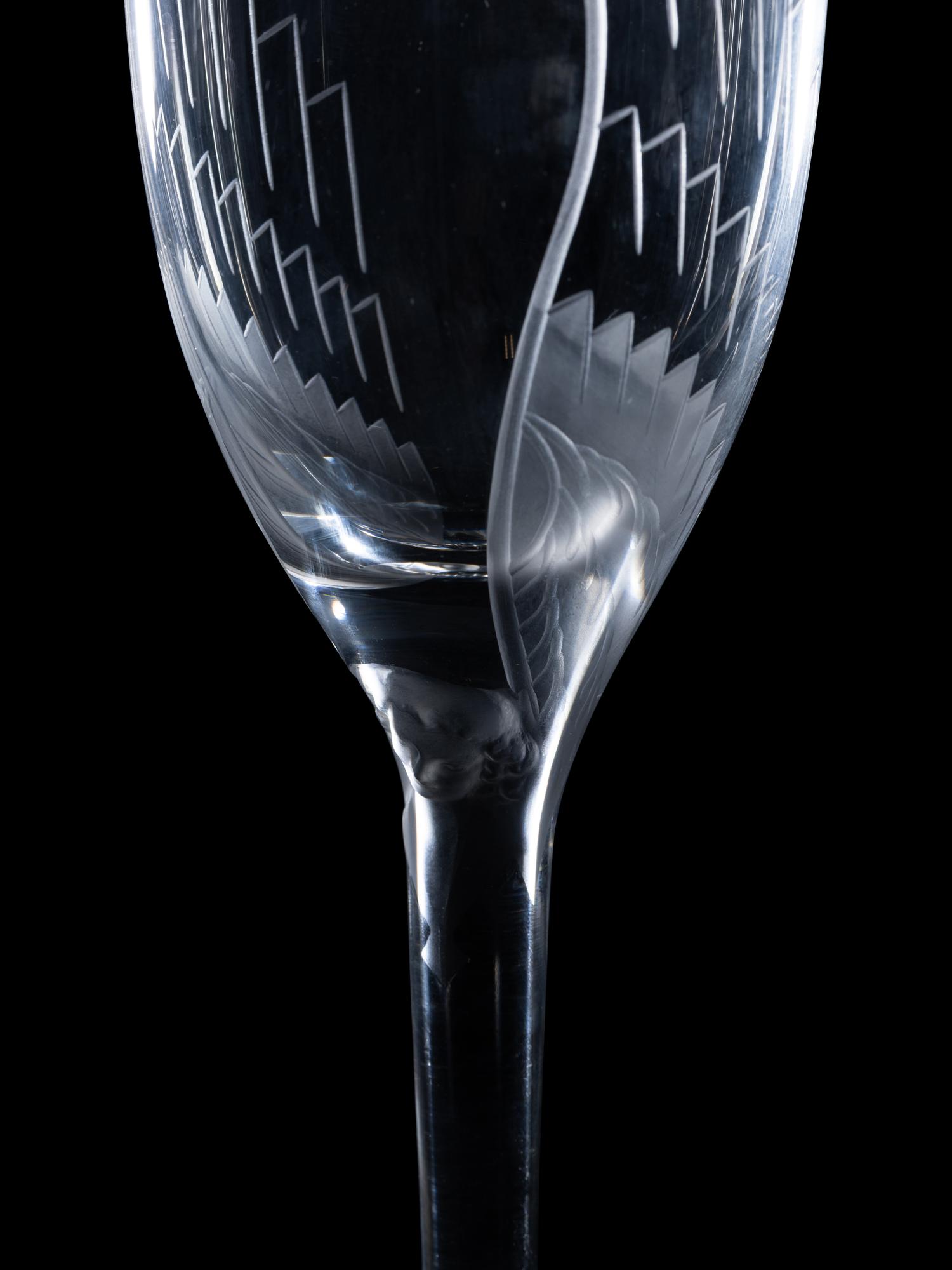 A Set of Eleven Lalique Angel Flutes