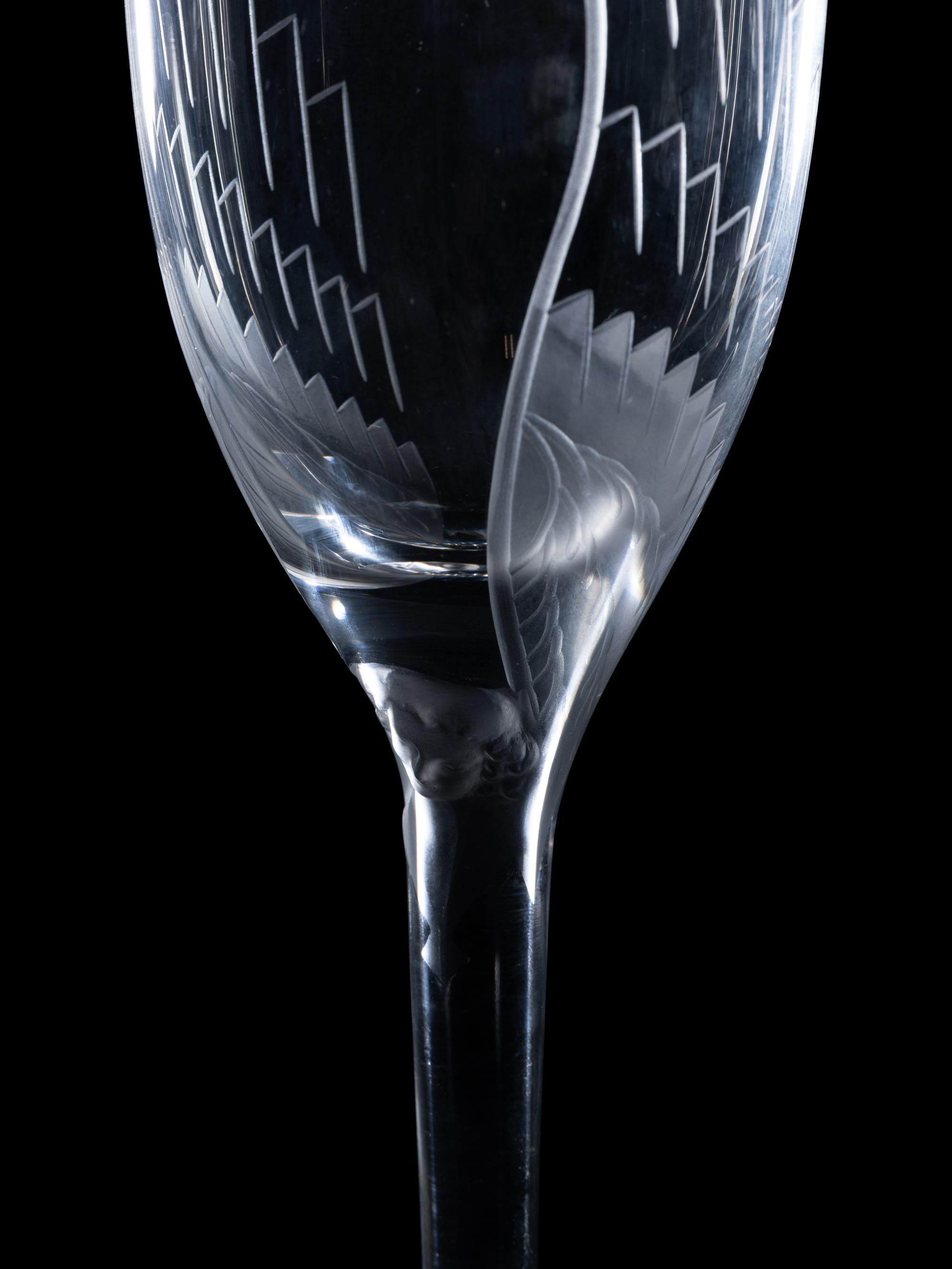 A Set of Eleven Lalique Angel Flutes
