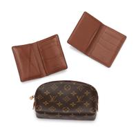 Two Louis Vuitton Wallets and One Cosmetics Pouch, 1980-2000s