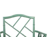 A Pair of Chinese Chippendale Style Turquoise Painted Faux Bamboo Armchairs — 20TH CENTURY