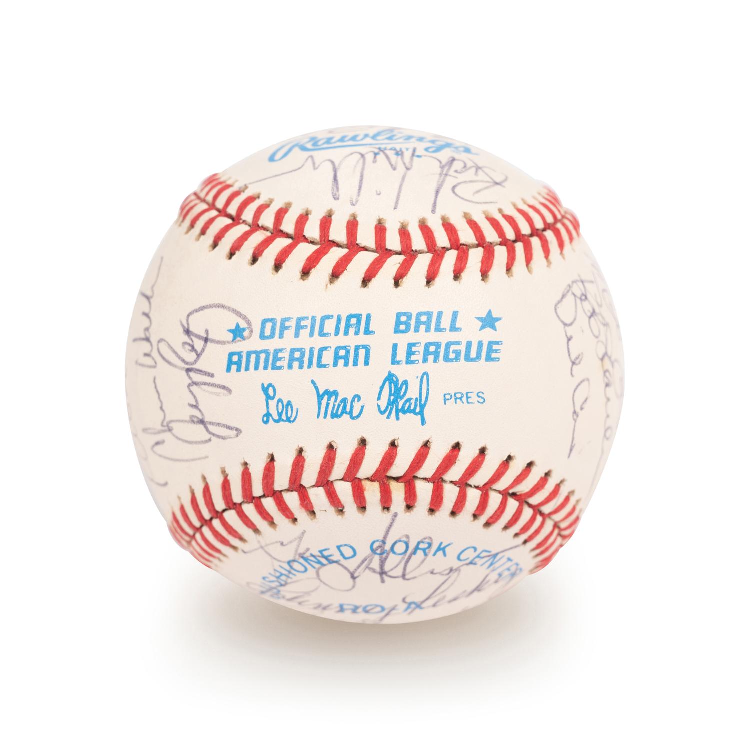 A 1983 Boston Red Sox Team Signed Autograph Baseball with 25 Signatures (Beckett Authentication Services Letter BAS Certified),