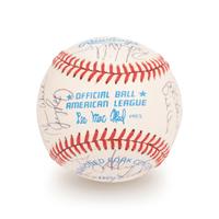 A 1983 Boston Red Sox Team Signed Autograph Baseball with 25 Signatures (Beckett Authentication Services Letter BAS Certified),