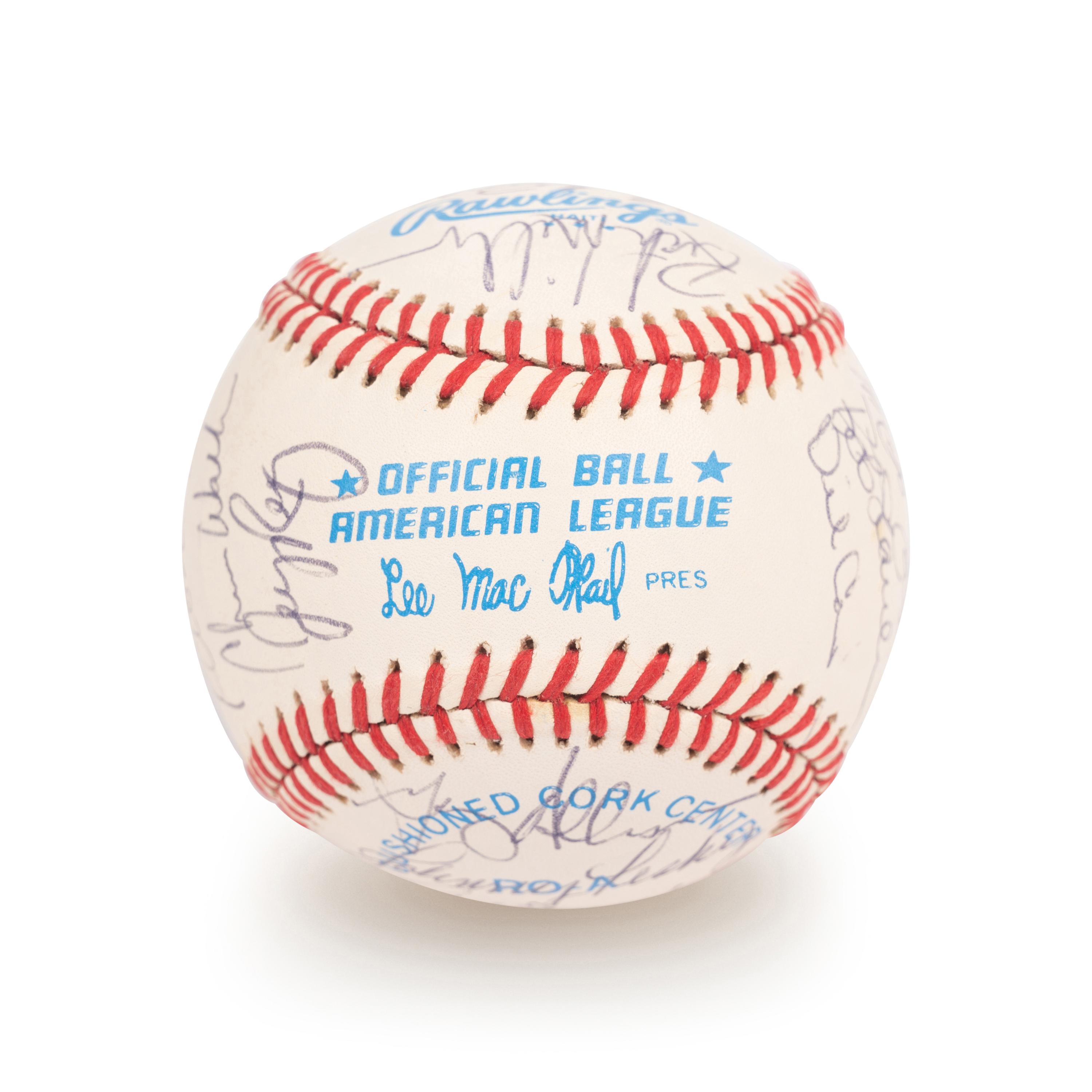 A 1983 Boston Red Sox Team Signed Autograph Baseball with 25 Signatures (Beckett Authentication Services Letter BAS Certified),
