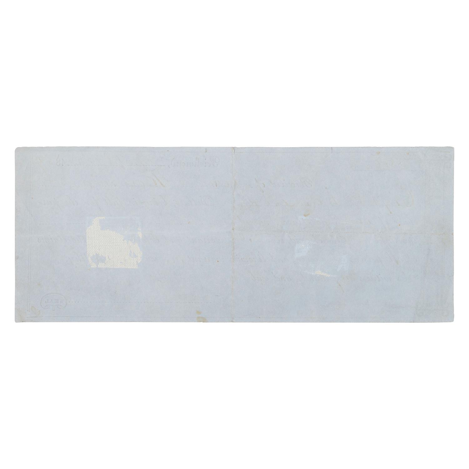 [ENSLAVEMENT]. Bill of sale for an enslaved woman named Frances, purchased by James Kinniard from James Lyle. Richmond, [VA?], 26 September 1859.