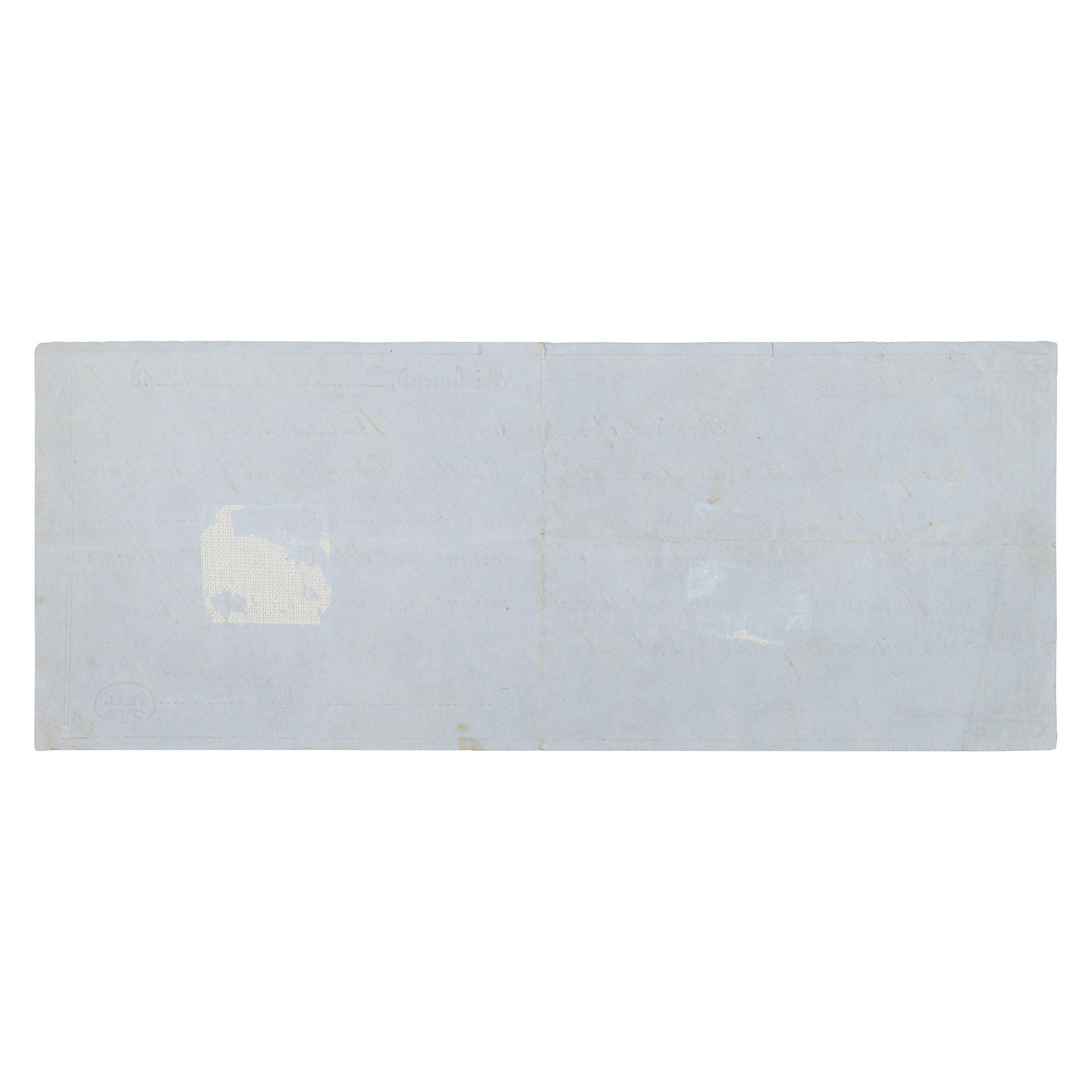 [ENSLAVEMENT]. Bill of sale for an enslaved woman named Frances, purchased by James Kinniard from James Lyle. Richmond, [VA?], 26 September 1859.