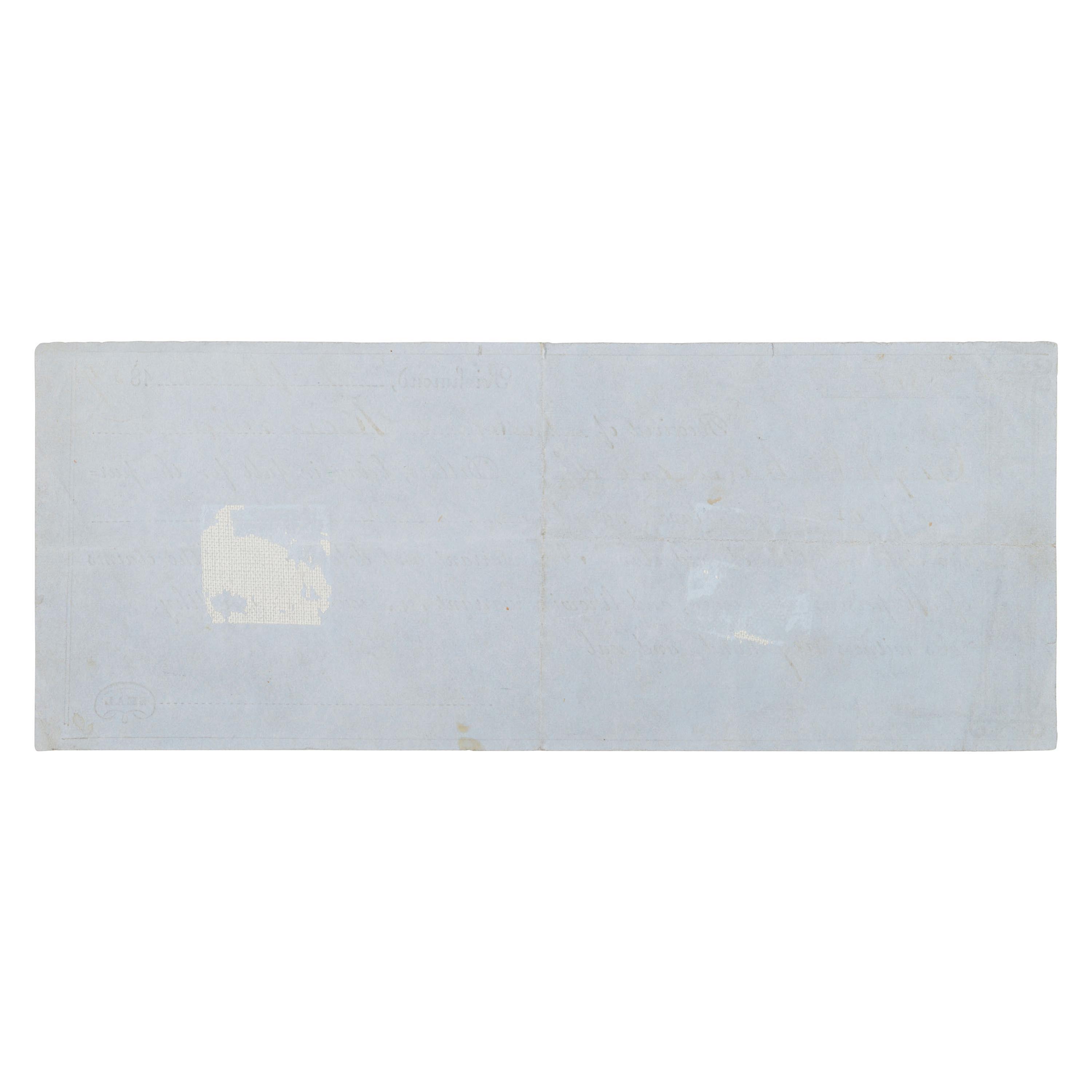 [ENSLAVEMENT]. Bill of sale for an enslaved woman named Frances, purchased by James Kinniard from James Lyle. Richmond, [VA?], 26 September 1859.