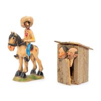 Outhouse and Chalkware Figure