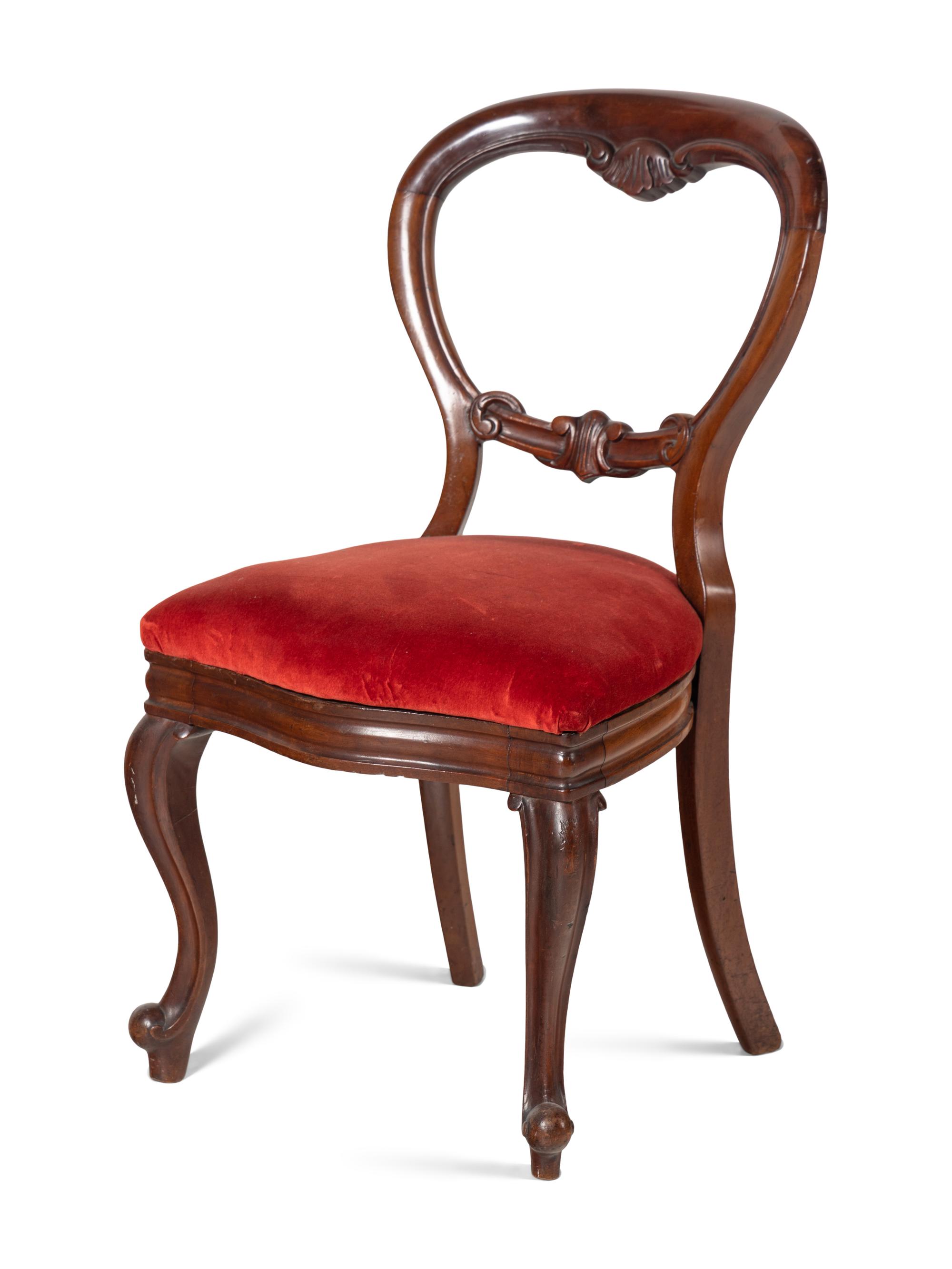 A Set of Four English Mahogany Balloon Back Side Chairs
