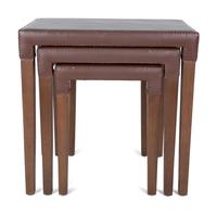 A Nest of Three Leather-Clad Occasional Tables — 20TH/21ST CENTURY