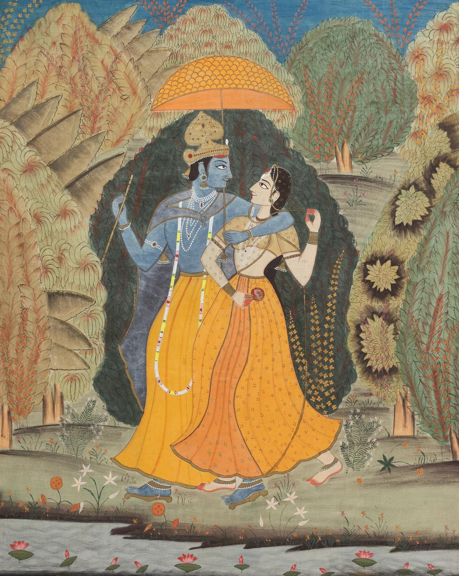 A Contemporary Indian Painting on Fabric