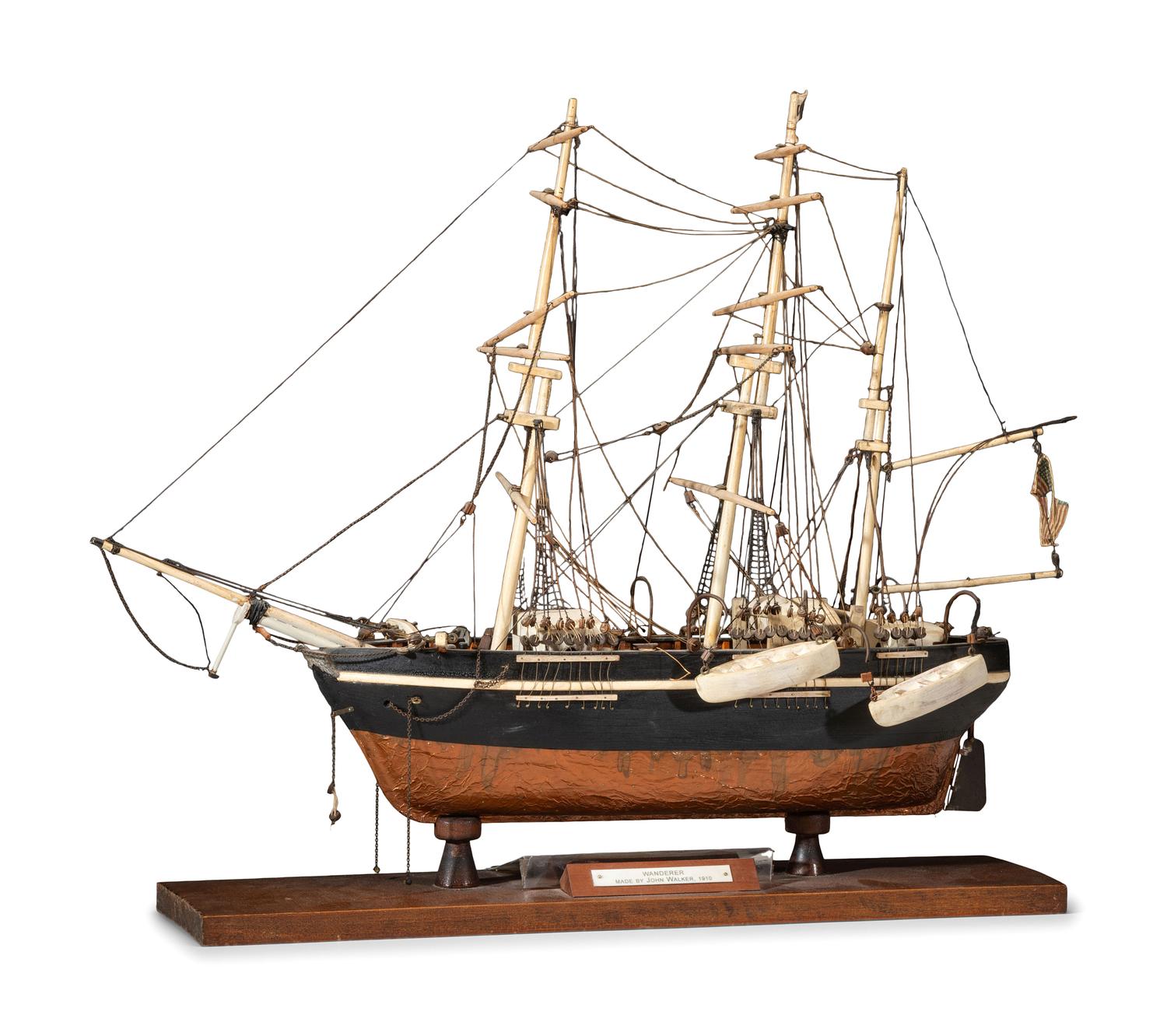 A Carved and Painted Wood Ship Model of the Wanderer