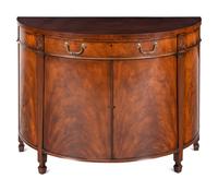 A George III Style Burlwood Demilune Cabinet