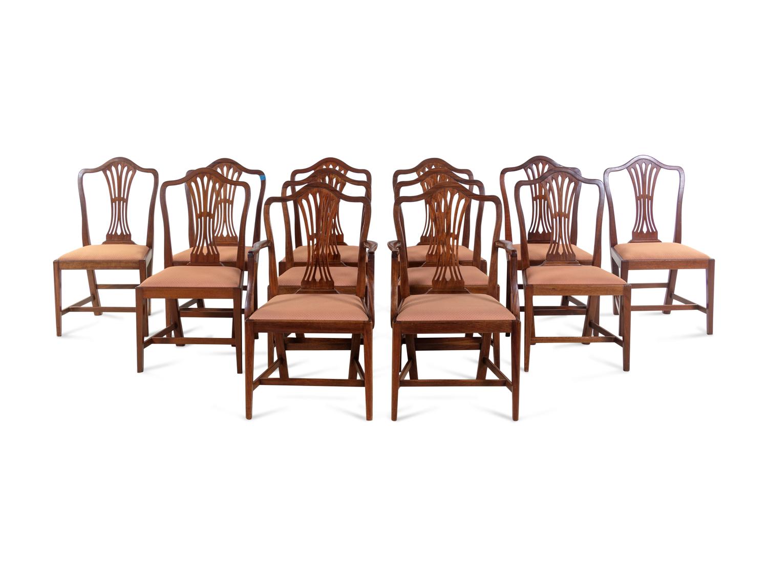 A Set of Twelve Federal Style Mahogany Dining Chairs