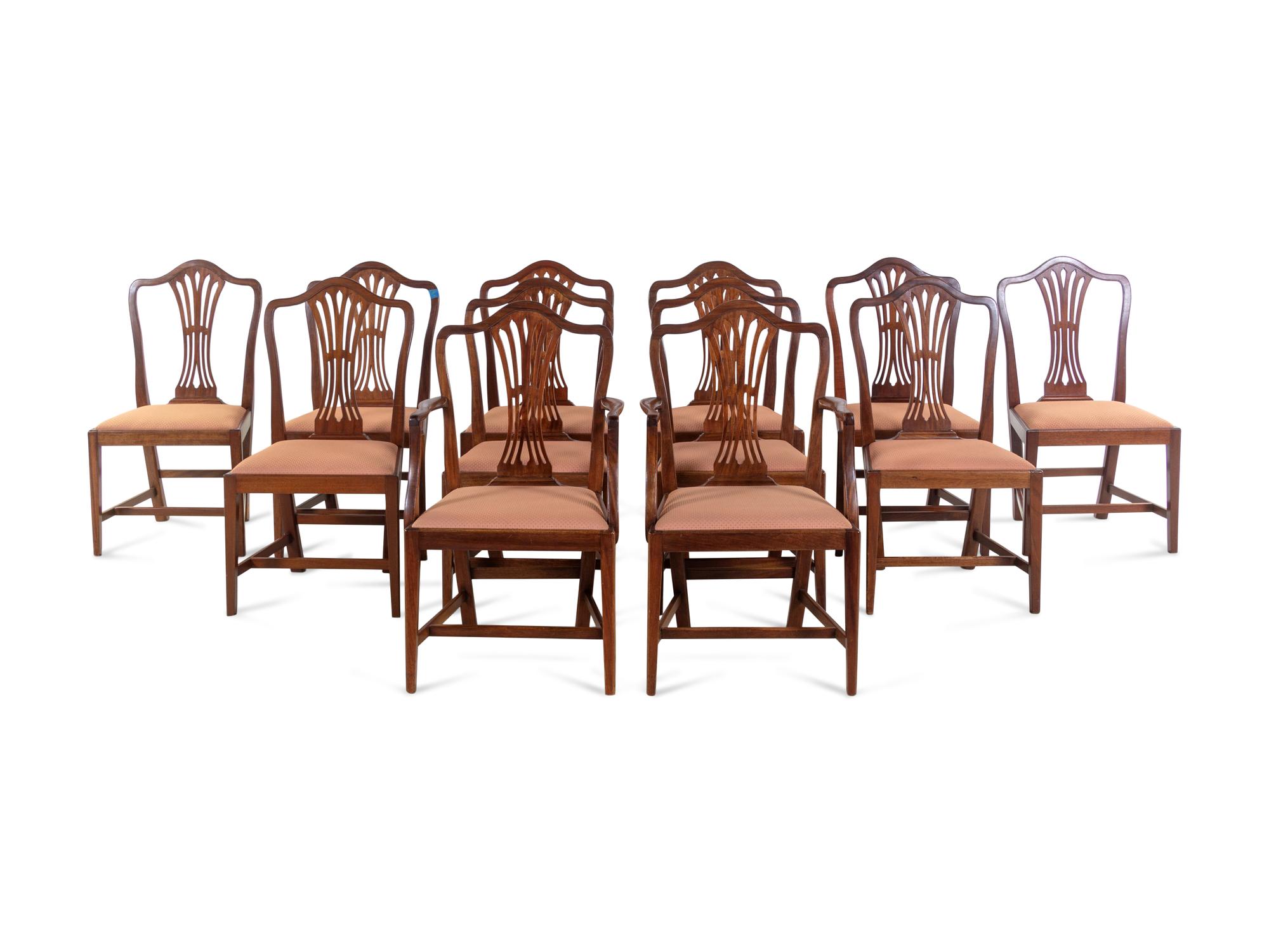 A Set of Twelve Federal Style Mahogany Dining Chairs