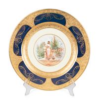 A Set of Ten Limoges Porcelain Polychrome and Gilt-Encrusted Cabinet Plates — Late 19th Century