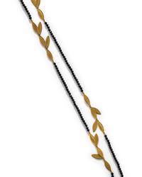 RAY GRIFFITHS, YELLOW GOLD AND BLACK TOURMALINE BEAD NECKLACE