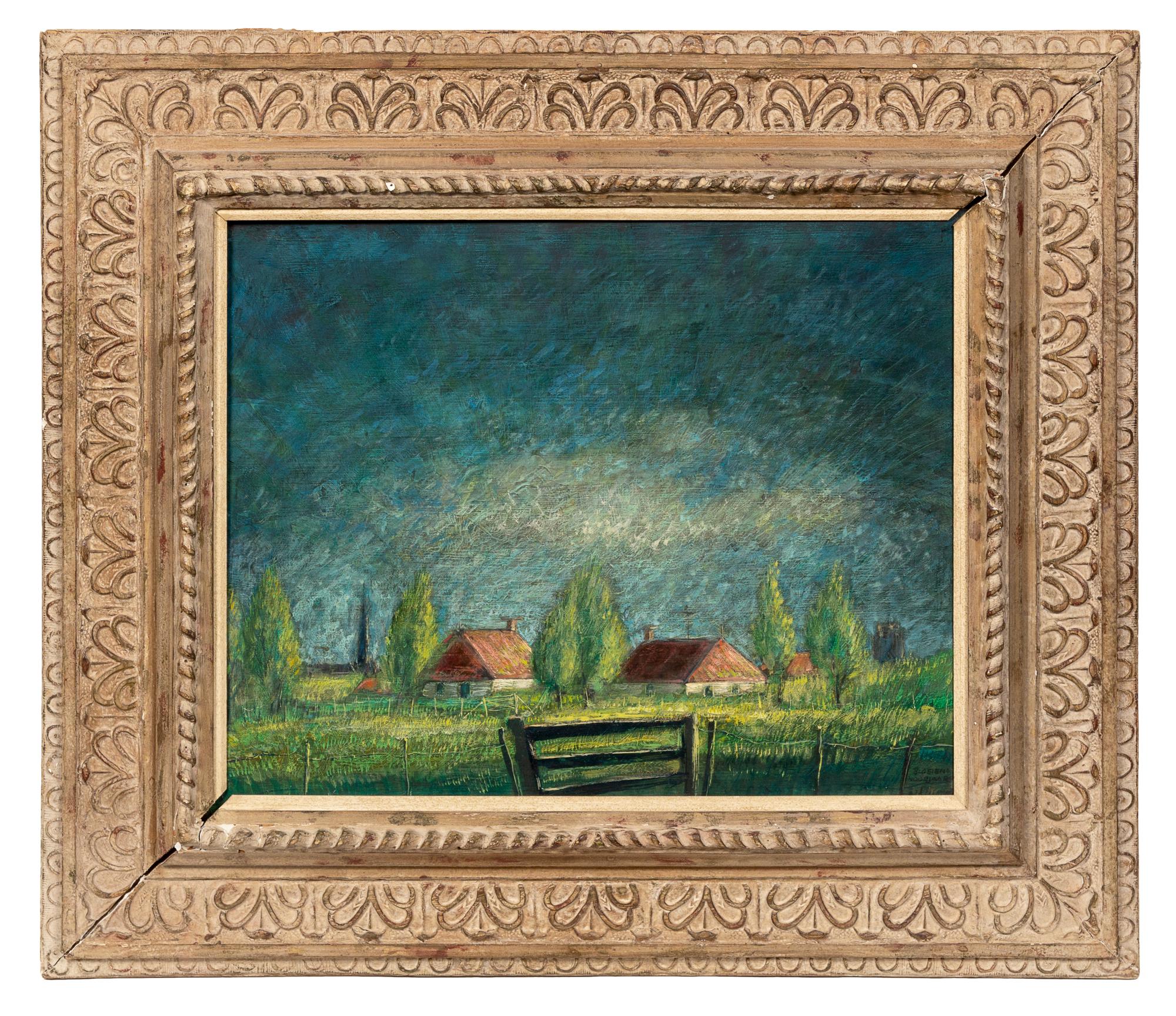 Artist Unknown — Gezicht op Leeuwarden vanaf de tijnjedyk 1954 pasen (Leeuwarden int Voorjaar)