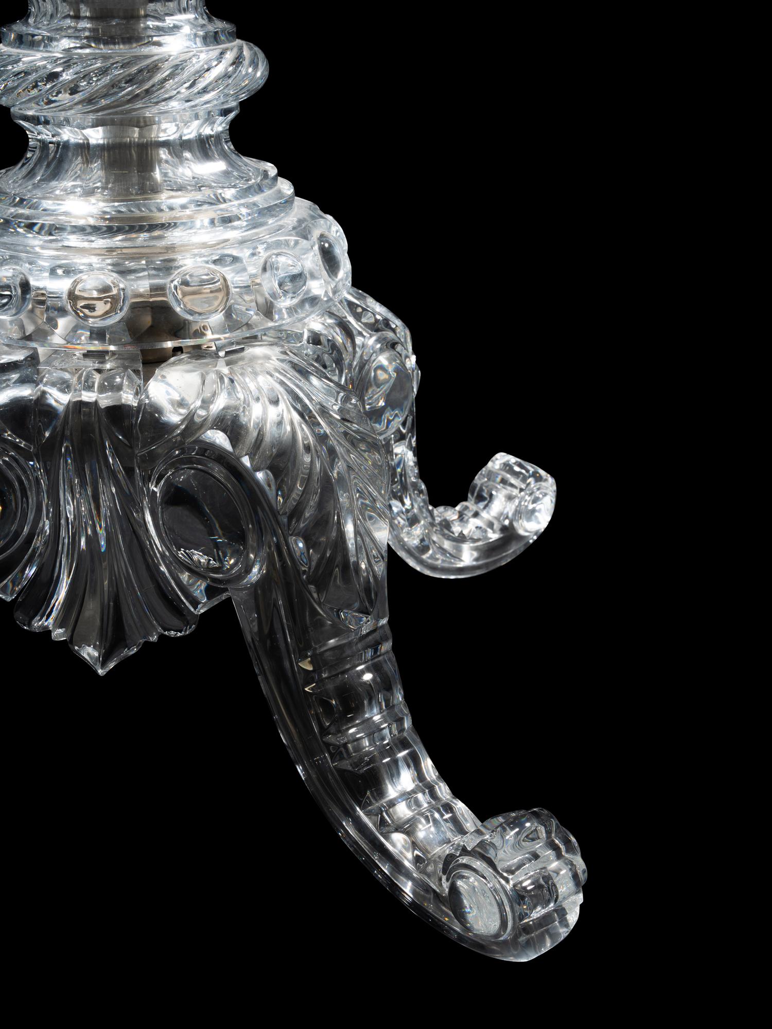 A Pair of Baccarat Cut Glass Tsarine Twenty-Four-Light Torchères