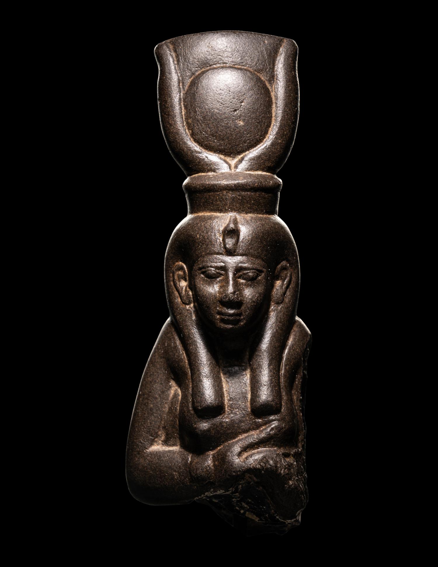 An Egyptian Greywacke Bust of Isis-Hathor