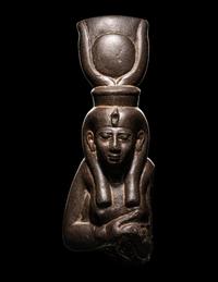 An Egyptian Greywacke Bust of Isis-Hathor