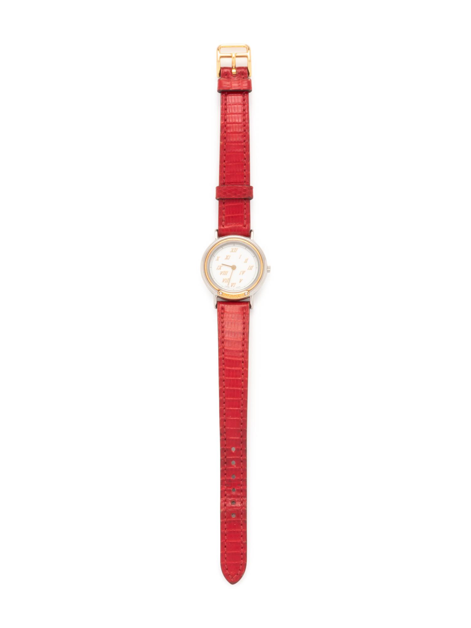 Hermès Red Leather Watch, 1989