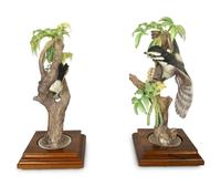 A Pair of Royal Worcester Dorothy Doughty Porcelain Birds