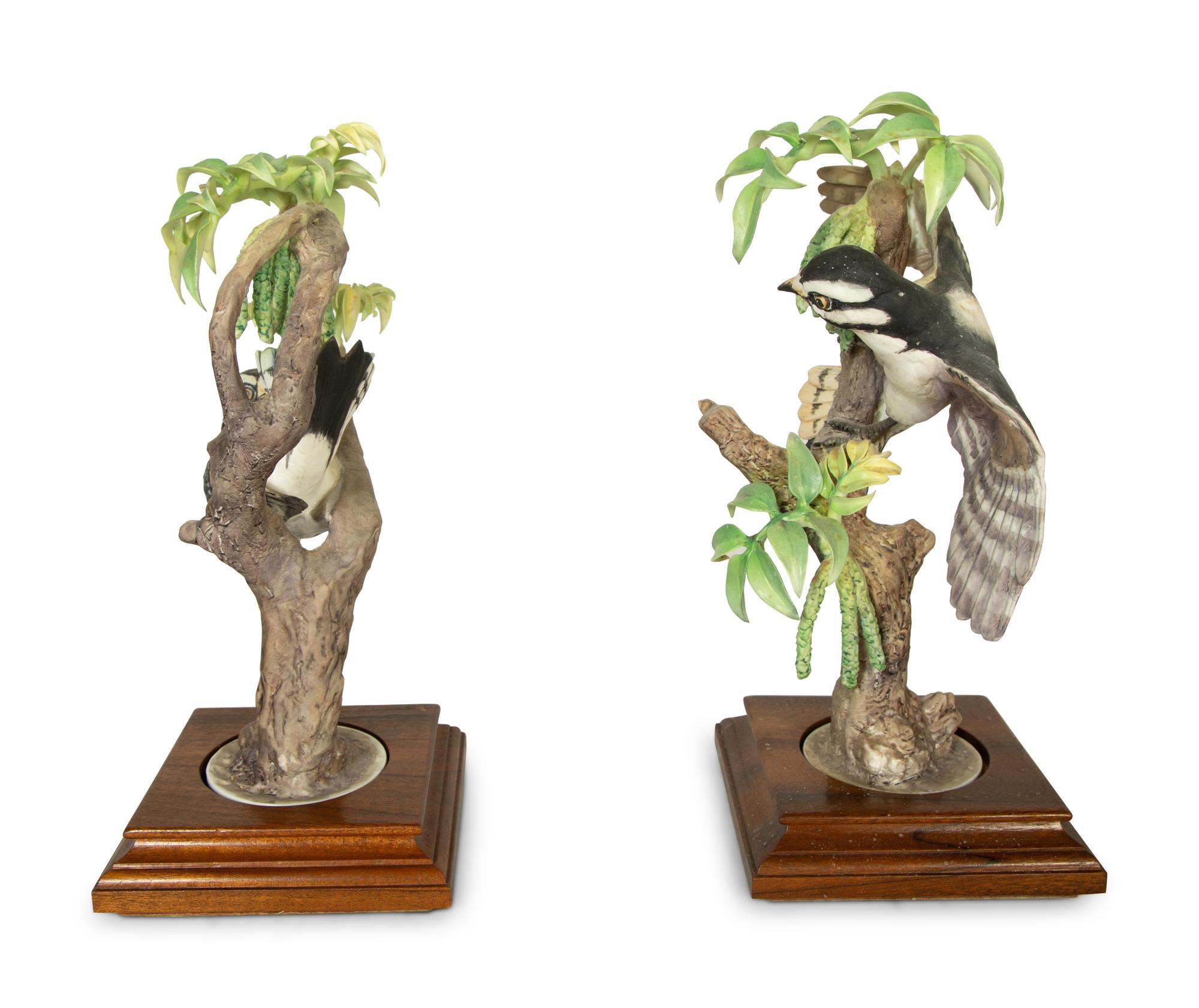 A Pair of Royal Worcester Dorothy Doughty Porcelain Birds