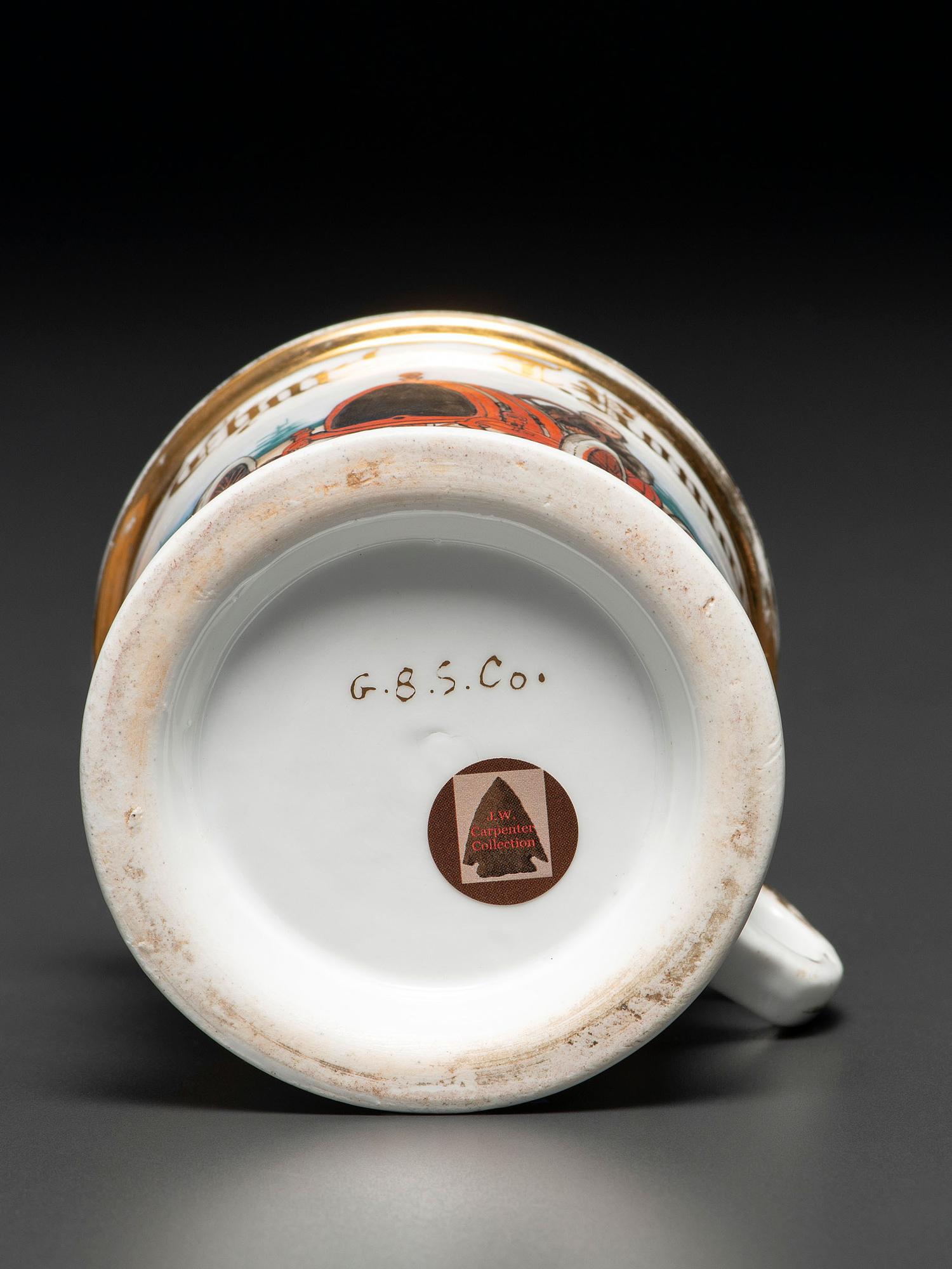 A Race Car Driver's Porcelain Occupational Shaving Mug