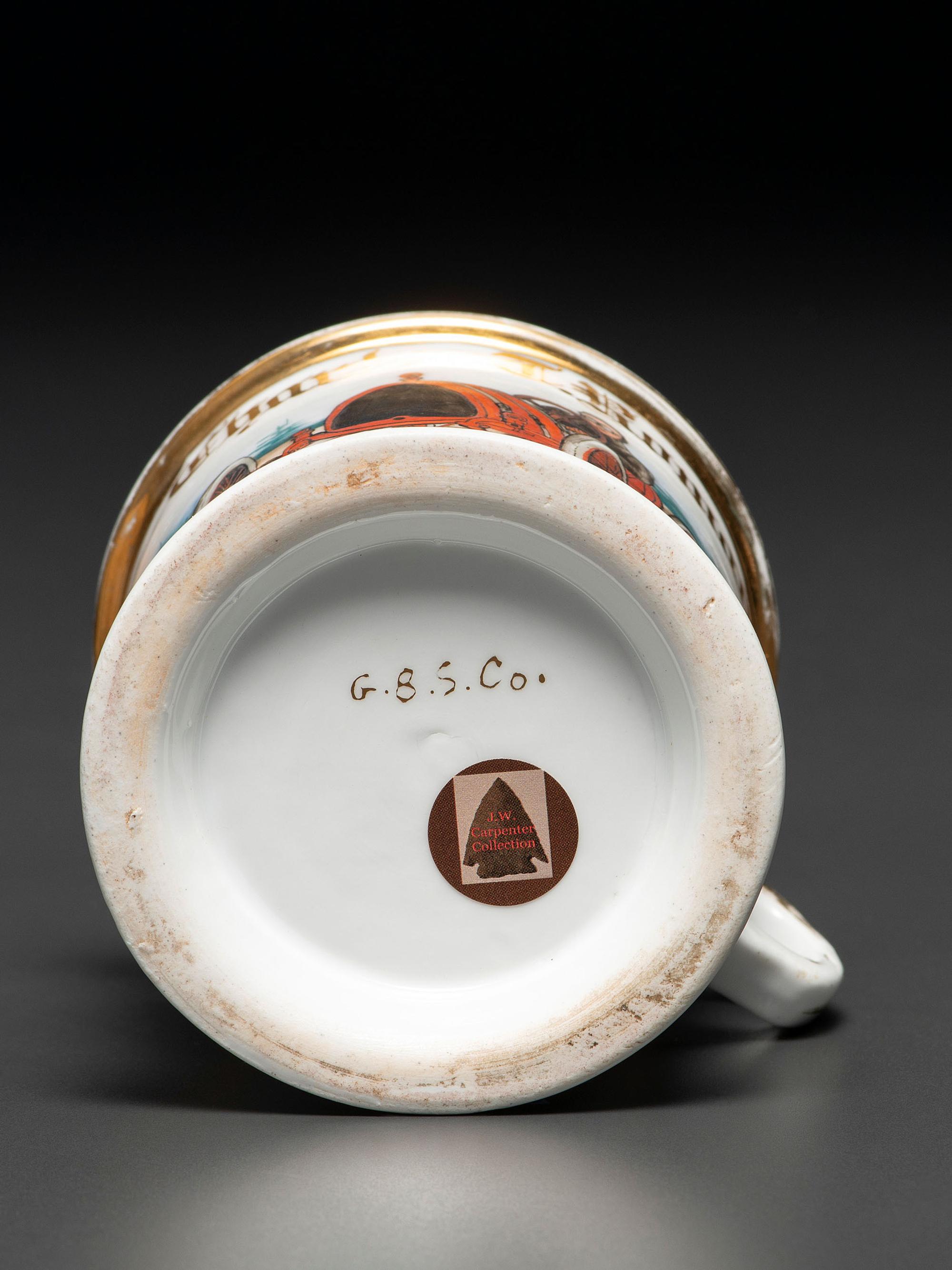 A Race Car Driver's Porcelain Occupational Shaving Mug
