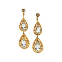 KESHI PEARL NECKLACE AND SEED PEARL AND AQUAMARINE EARRINGS