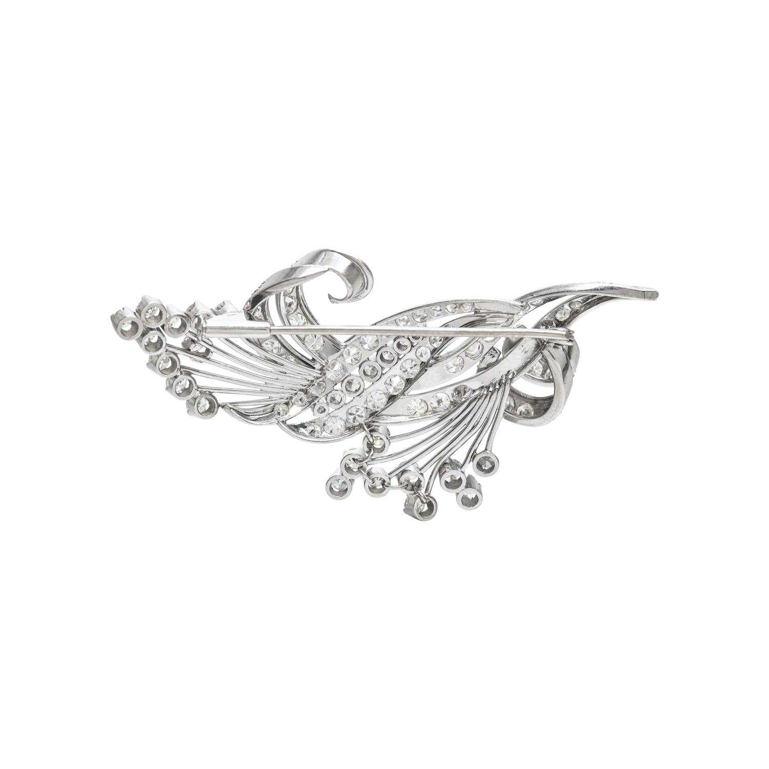 PLATINUM AND DIAMOND SPRAY BROOCH