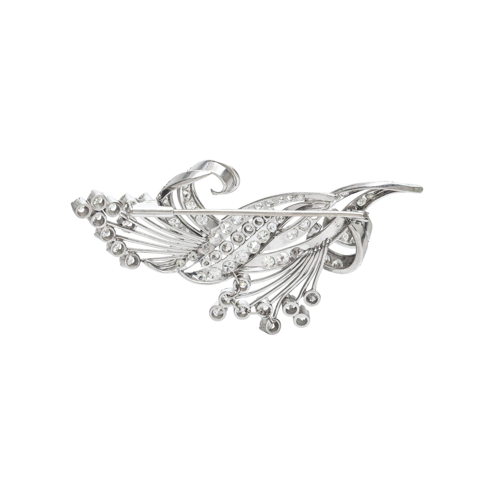 PLATINUM AND DIAMOND SPRAY BROOCH
