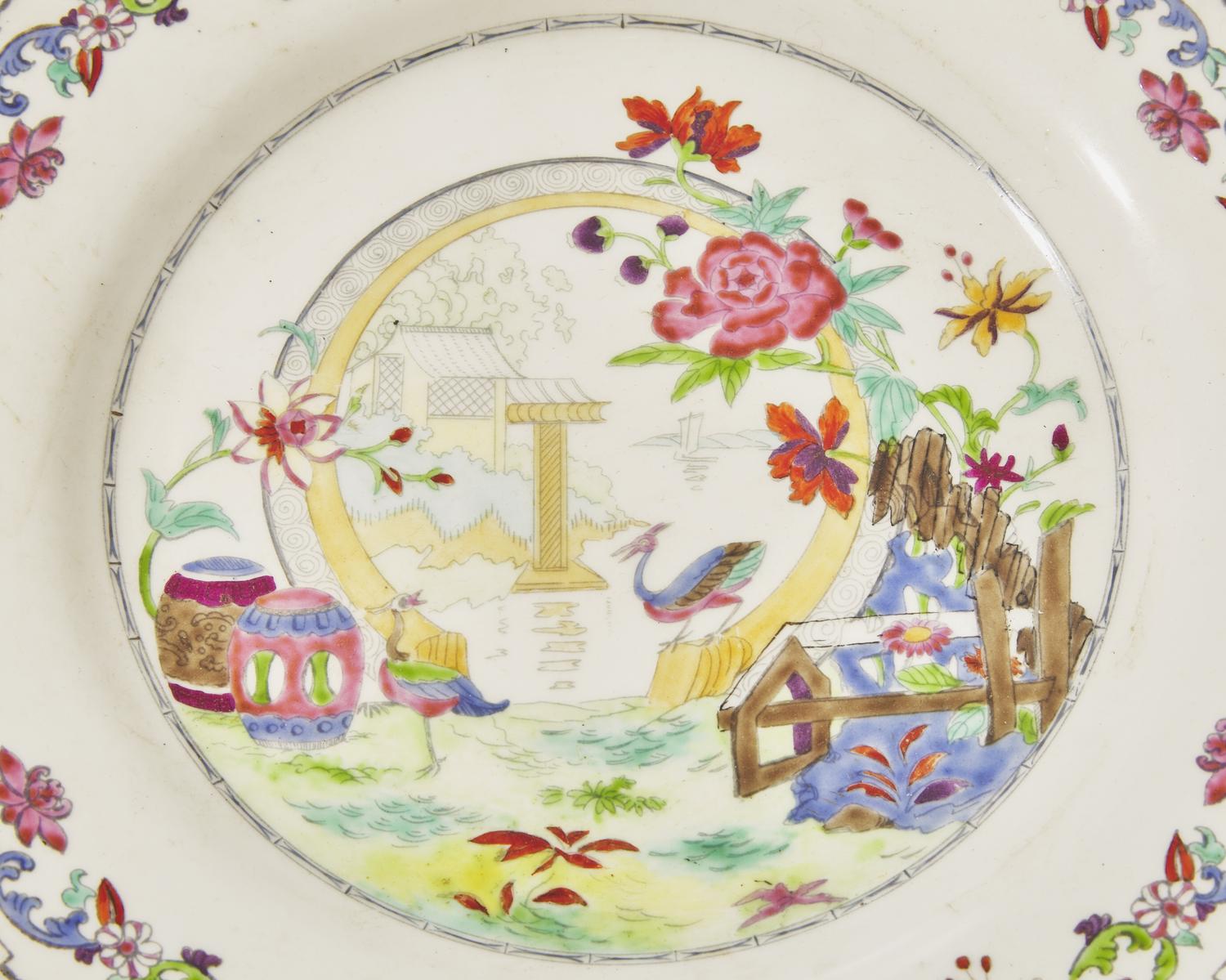 A Wedgwood Polychrome Decorated Creamware Plate