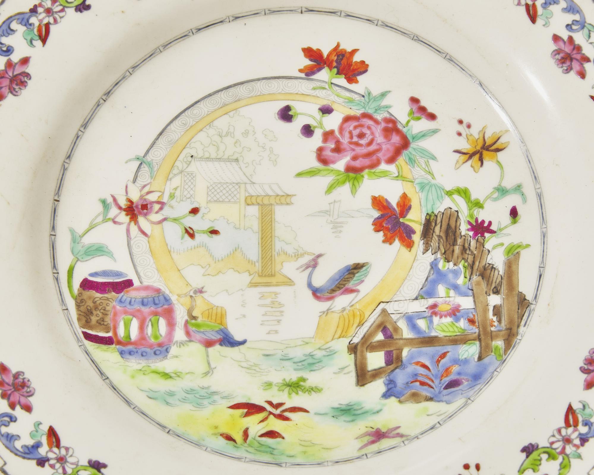 A Wedgwood Polychrome Decorated Creamware Plate