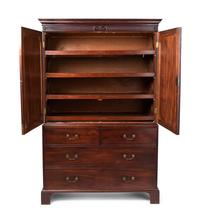 A George III Style Mahogany Linen Press