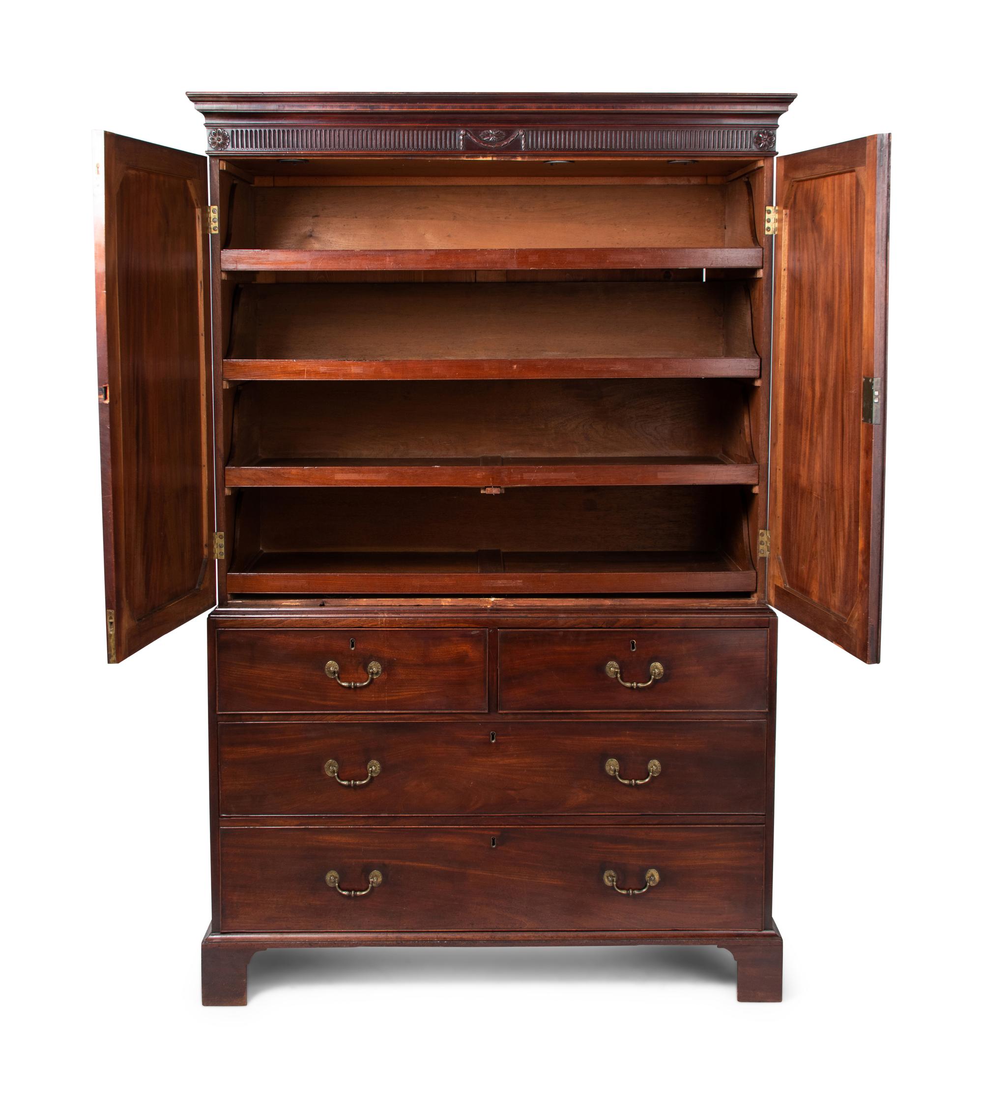 A George III Style Mahogany Linen Press