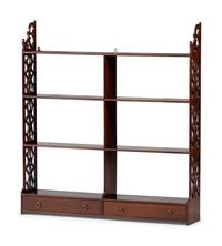 A Chippendale Style Carved and Figured Mahogany Hanging Plate Rack