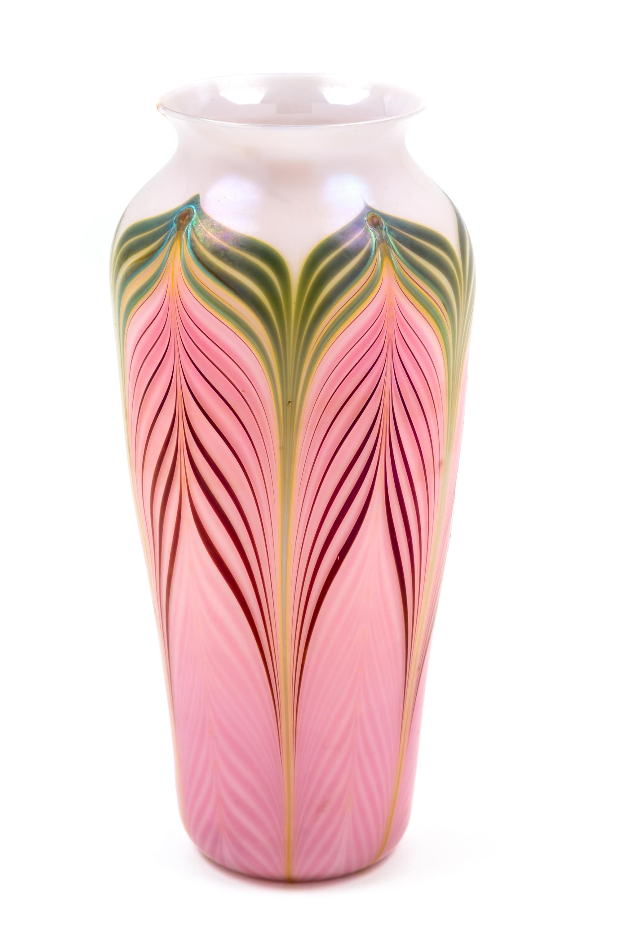 A Zellique Studios Art Glass Vase Height 9 1/2 inches. — JOSEPH MOREL, FEBRUARY, 1983