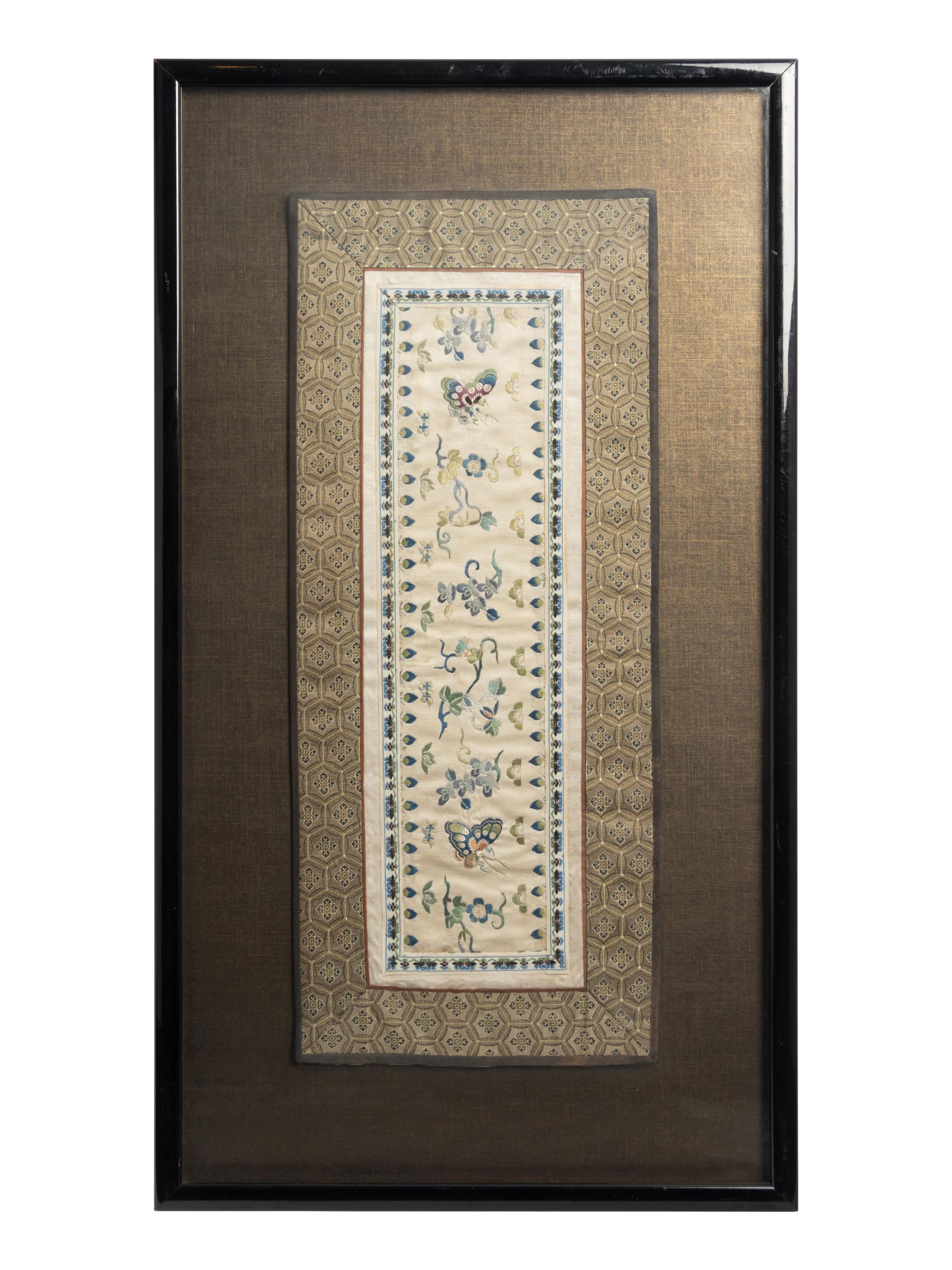Eight Chinese Embroidered Silk Panels