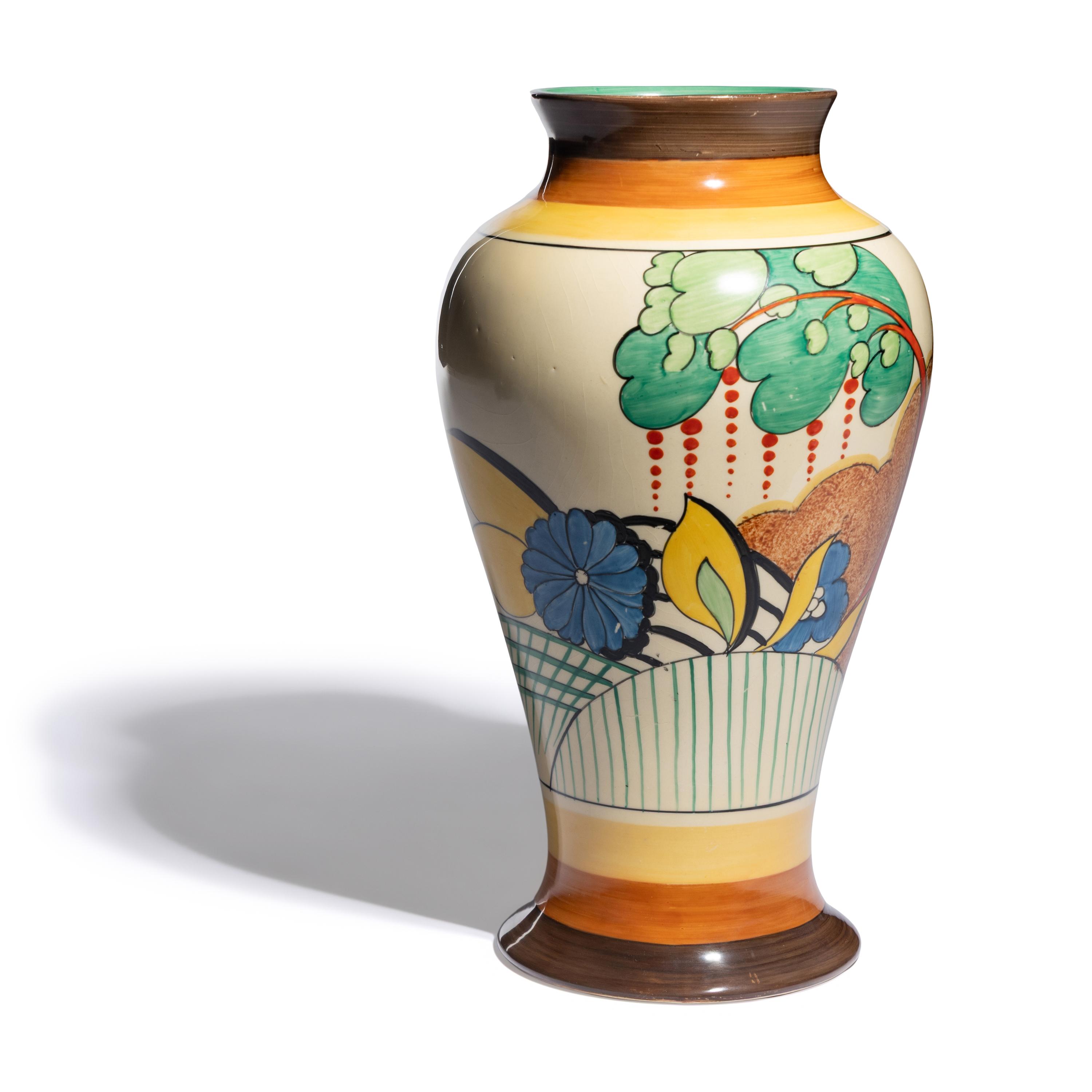 Clarice Cliff (English, 1899-1972) — Cornwall pattern vase