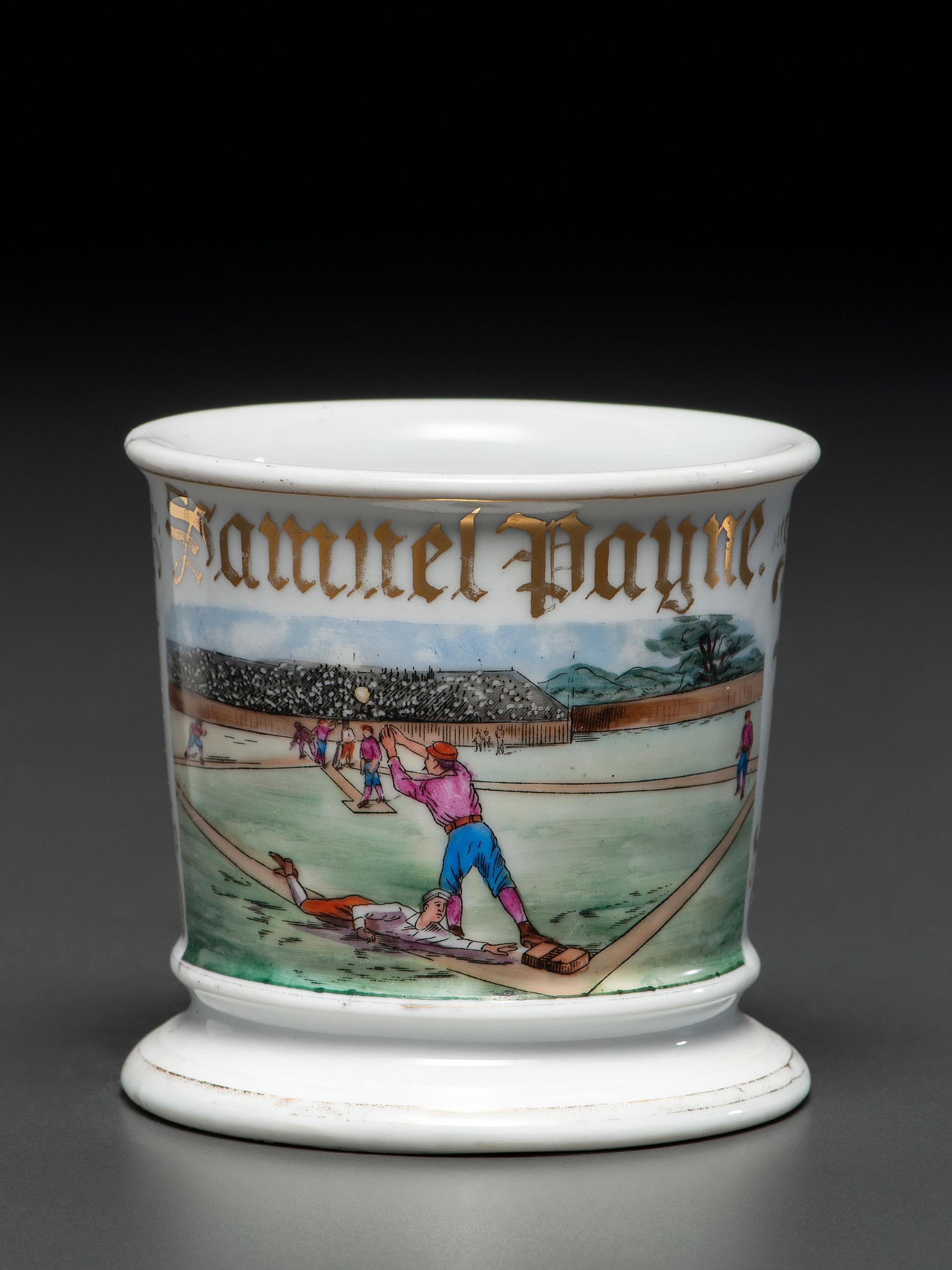 A Baseball Player's Porcelain Occupational Shaving Mug