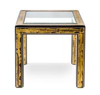 A Bernard Rohne Brass Veneered Center and End Table Height 26 1/2 x width 64 x depth 18 1/4 inches.